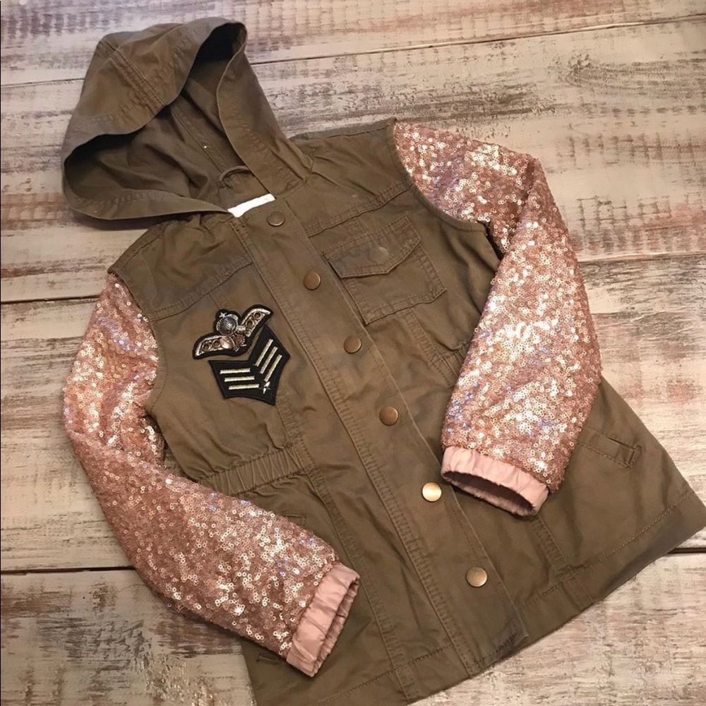 Girls Sequin Military Jacket Size 4/5
